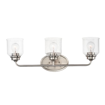 Maxim Lighting Acadia 3-Light 25" Wide Satin Nickel Vanity Light 12263CDSN